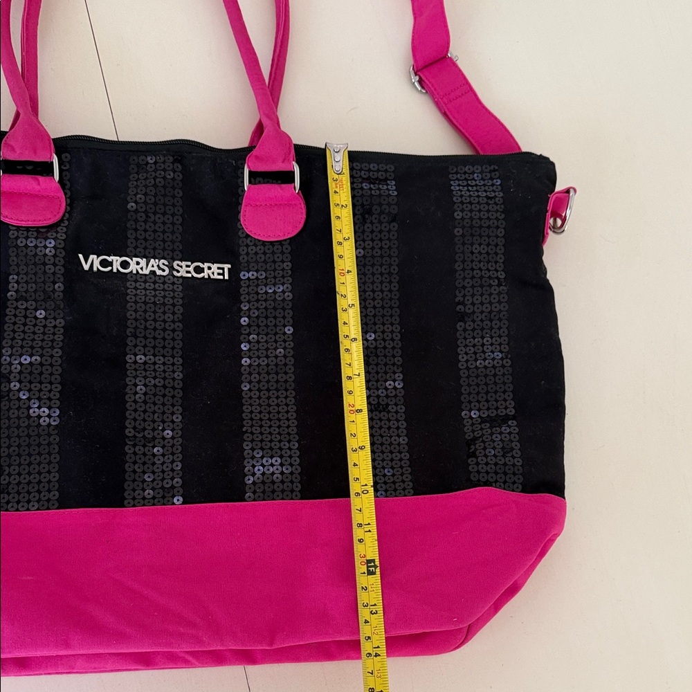 Victoria's Secret Black and Pink Sequin Tote - Picture 10 of 11